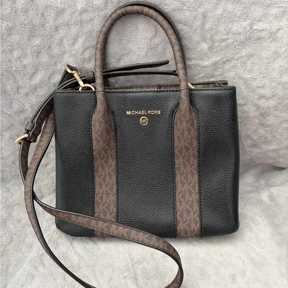 Michael Kors Black and Brown Satchel